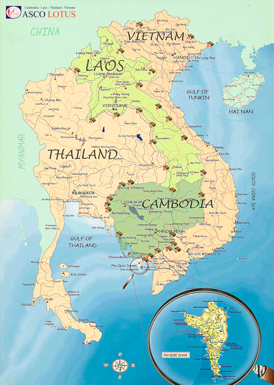 Map Of Thailand Cambodia And Laos